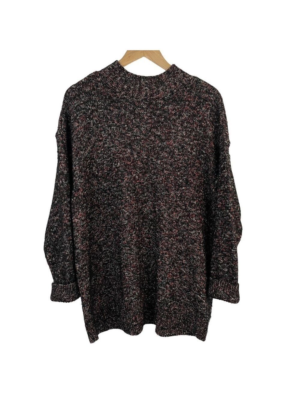 Chaps Chunky Knit Turtleneck Sweater Women’s 2X Red Black Christmas Holiday Cozy
